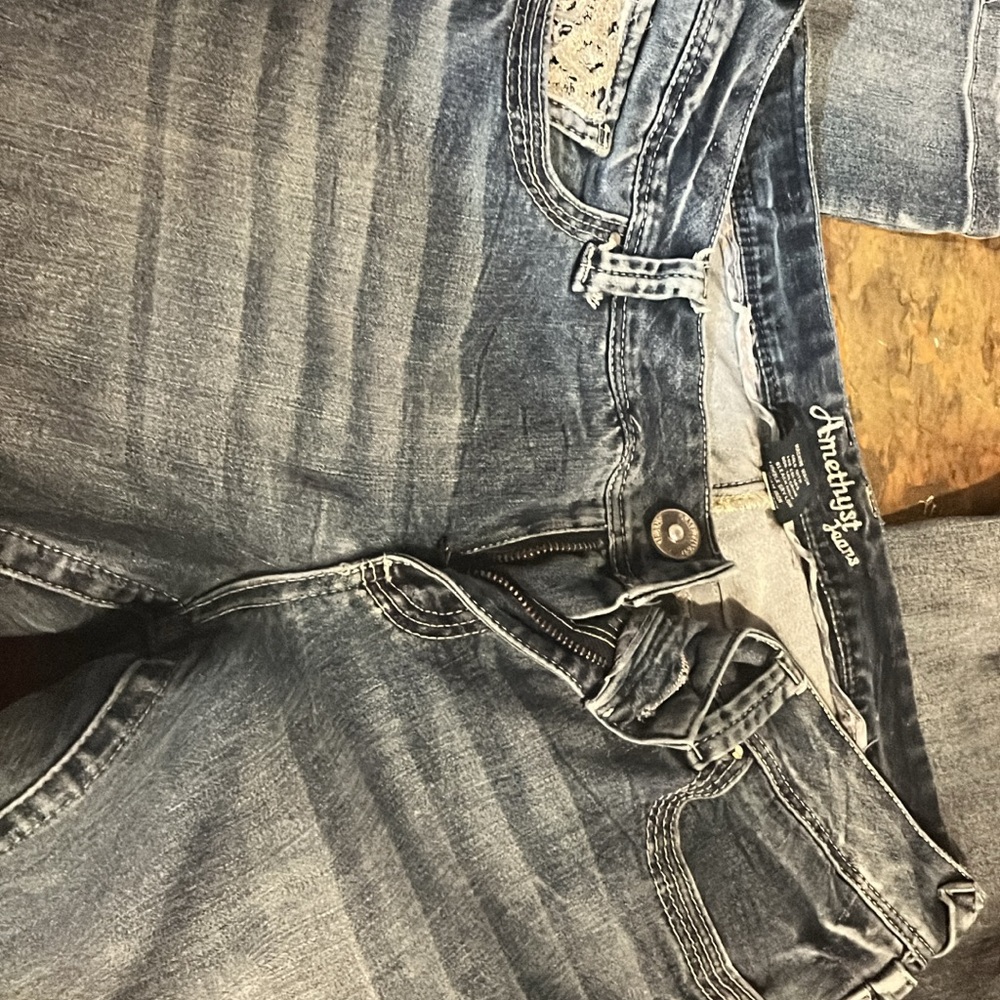 Amethyst Jeans Blue Skinny Denim with Contrast Stitching